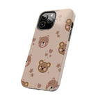 Boho Brown Bear Phone Case (Apple & Android) - Pink Sweetheart