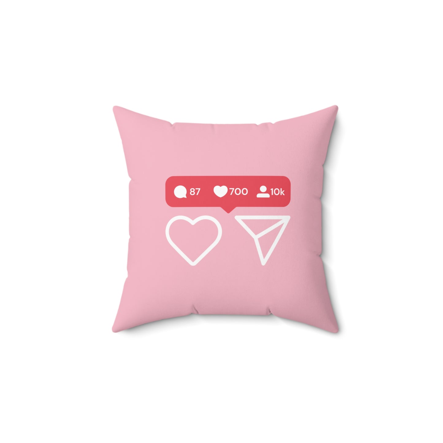 Influencer Engagement Square Pillow - Pink