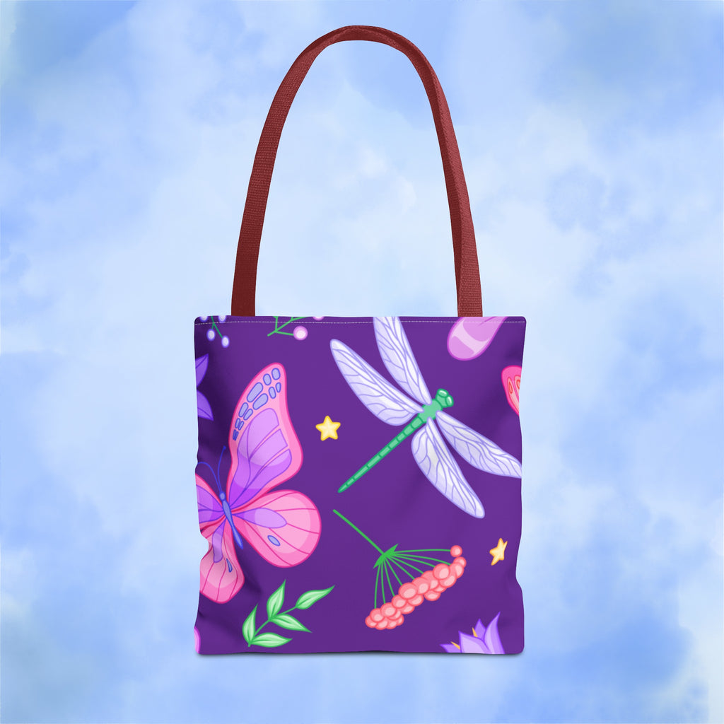 Purple Butterfly Forest Tote Bag