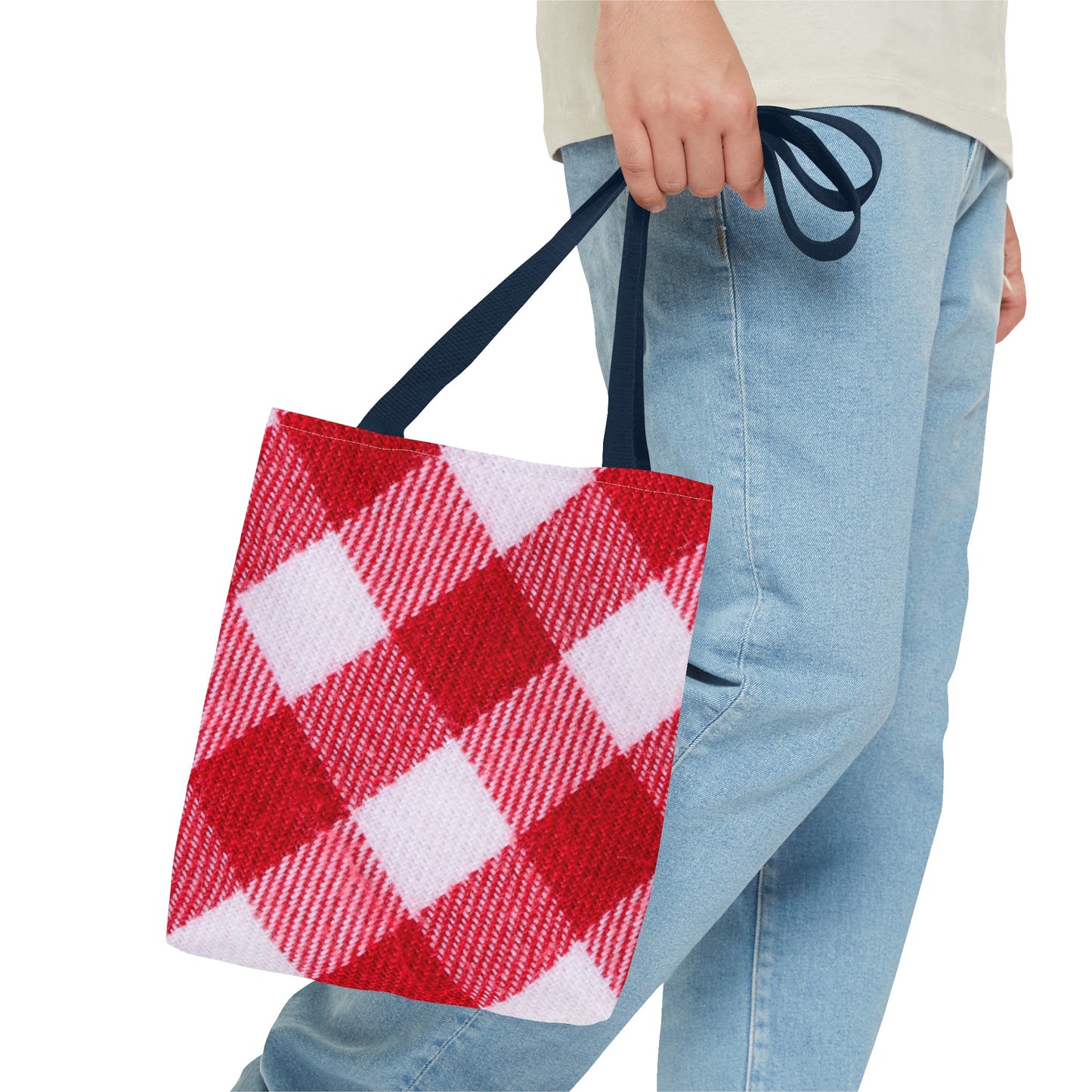 Red & White Checked Tote Bag