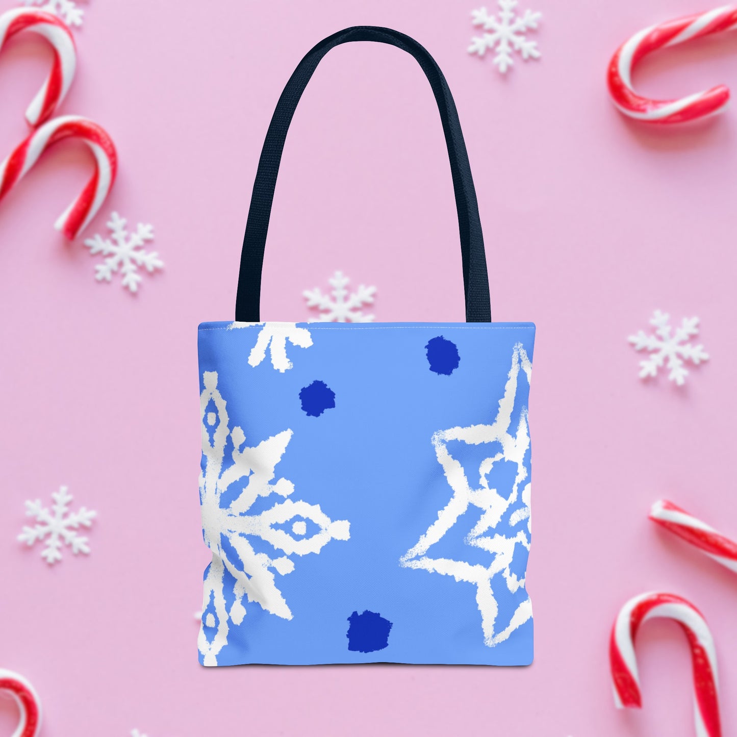 Blue Winter Snowflakes Tote Bag