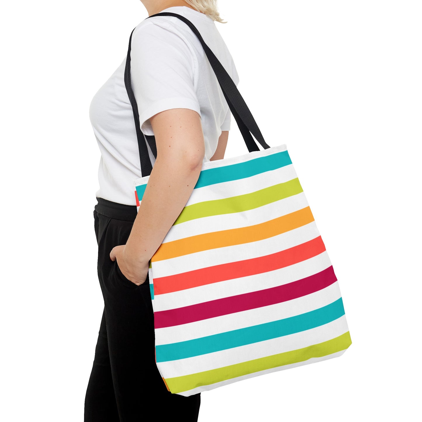 Colorful Candy Lines Tote Bag