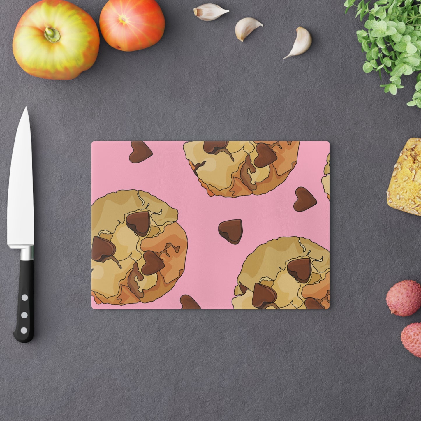 Chunky Chocolate Chip Glass Cutting Board