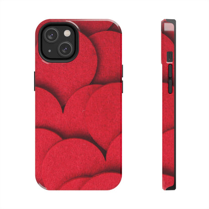 Big Red Felt Hearts Phone Case