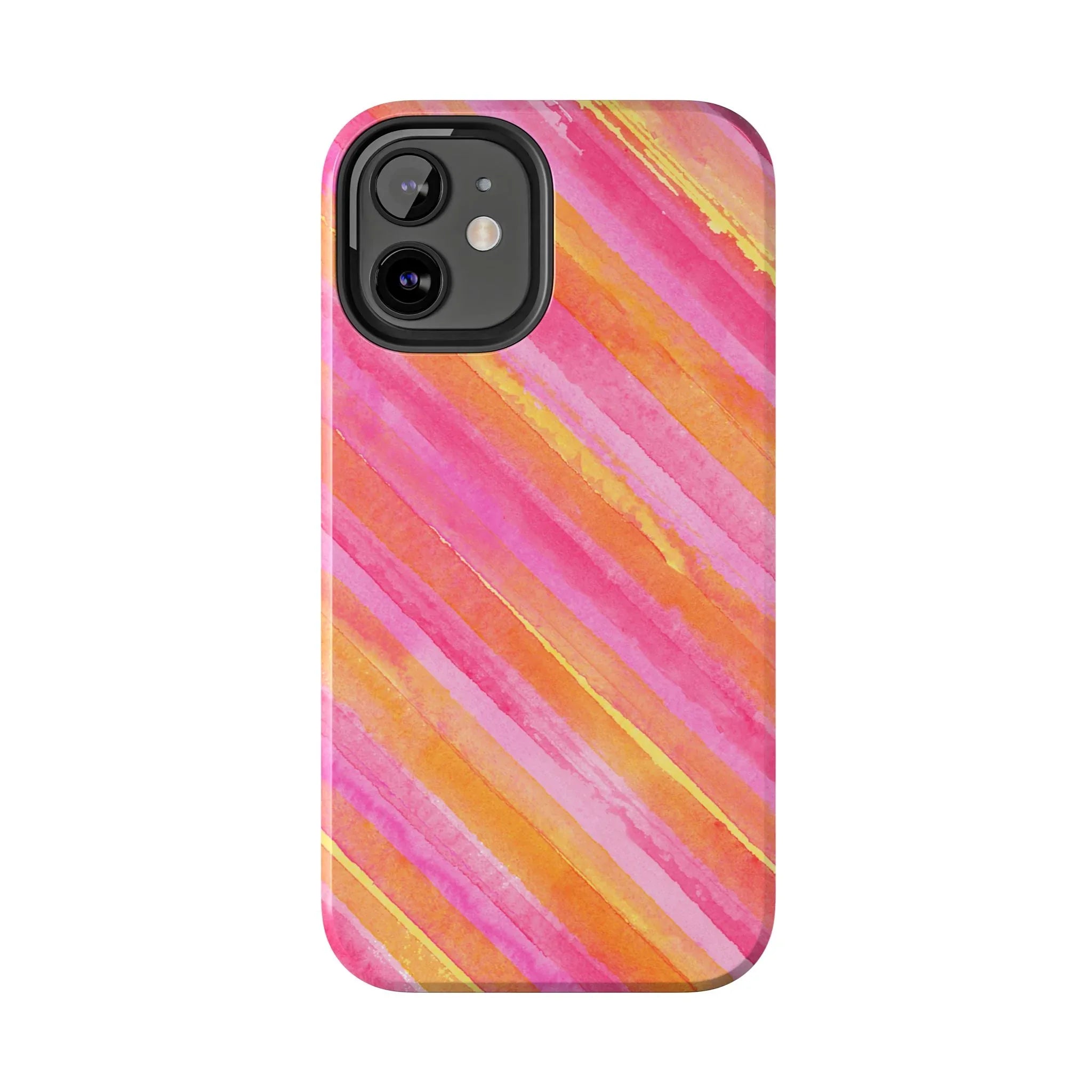 Pink Lemon Stripes Phone Case (Apple & Android) - Pink Sweetheart