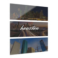Houston Skyline Acrylic Prints (Triptych) - Pink Sweetheart