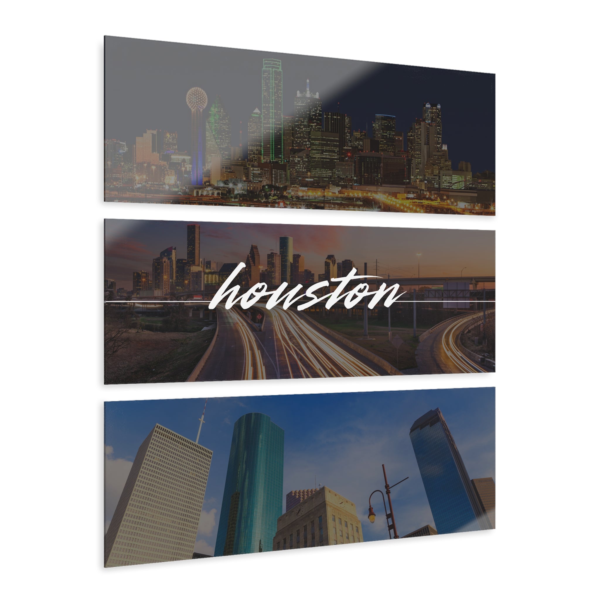 Houston Skyline Acrylic Prints (Triptych)