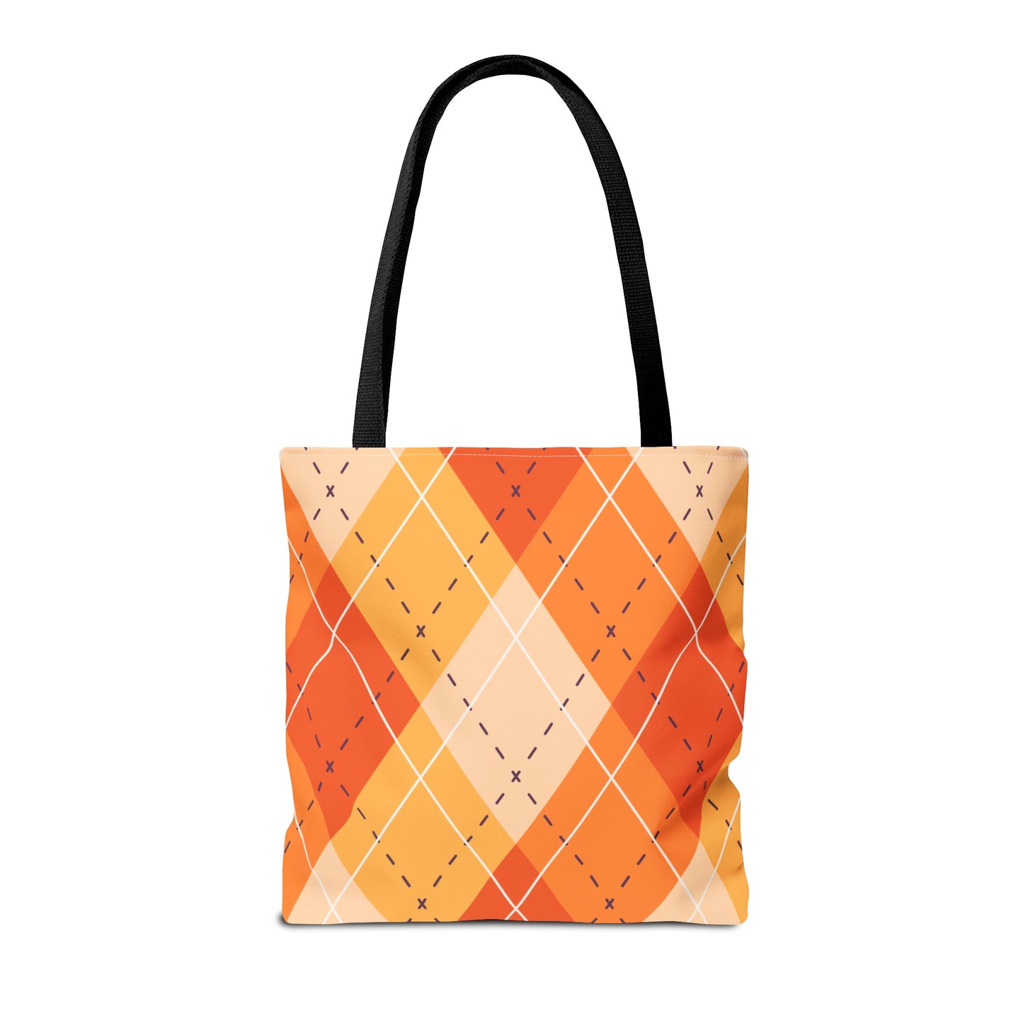 Orange Argyle Halloween Tote Bag