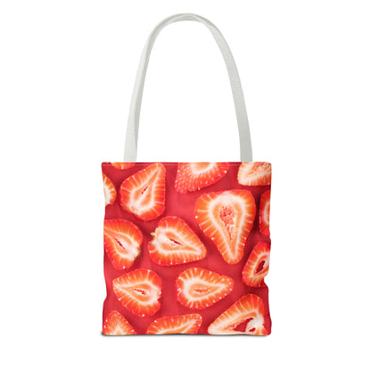 Sweet Sliced Strawberries Tote Bag