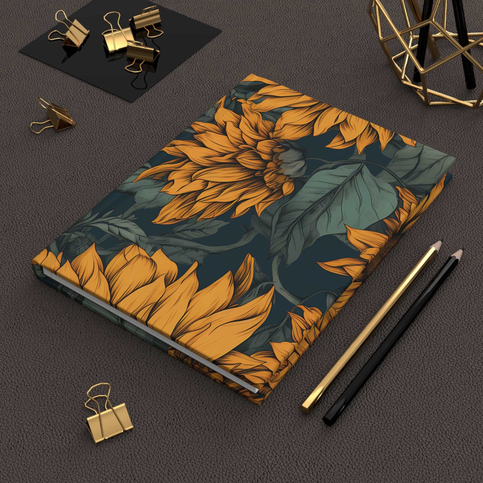 Midnight Sunflowers Hardcover Journal Matte