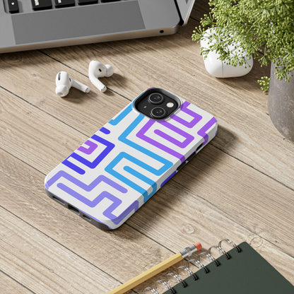 Abstract Neon Maze Phone Case