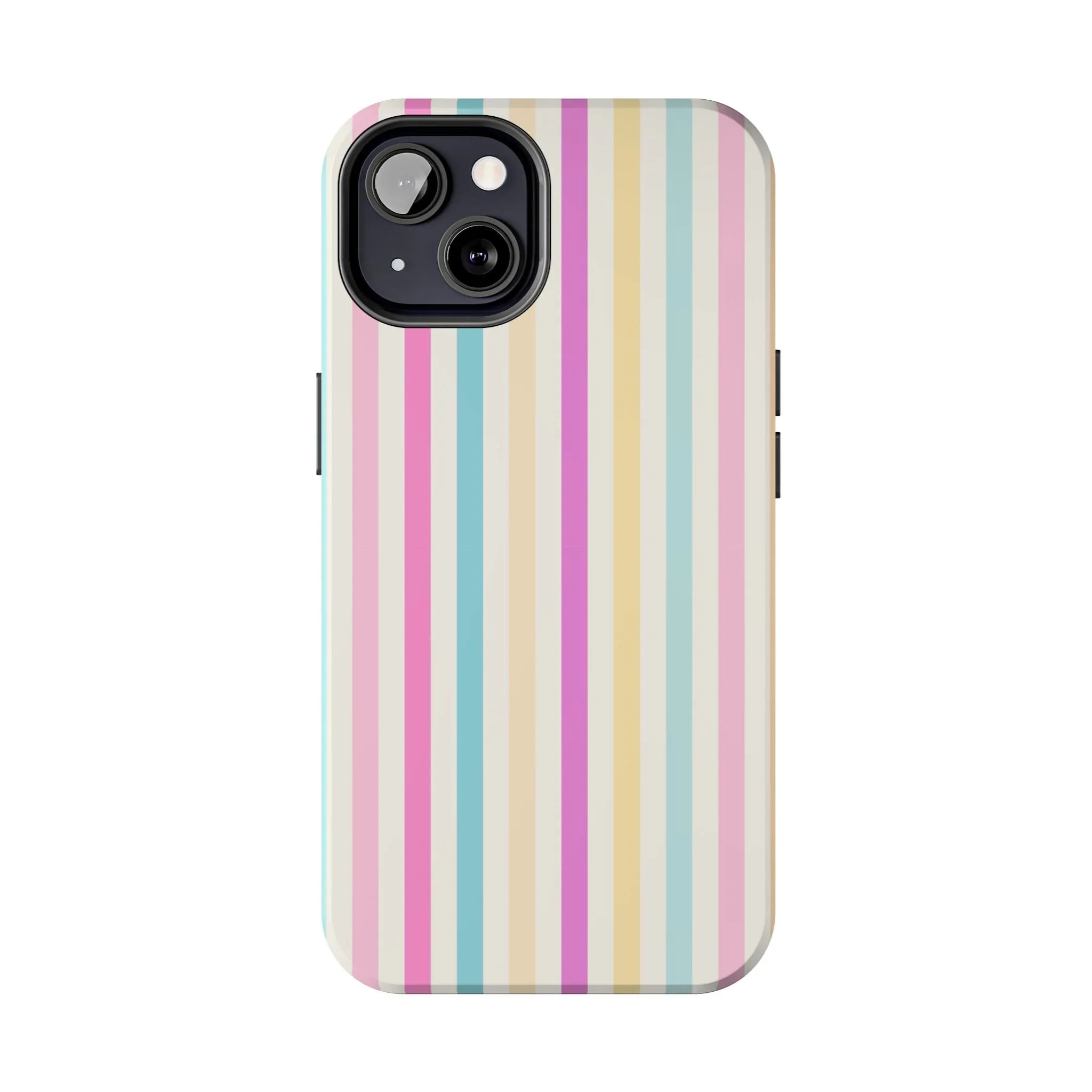 Pastel Candy Stripes Phone Cases (Apple & Android) - Pink Sweetheart