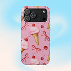 Cherry on Top Ice Cream Phone Case (Apple & Android) - Pink Sweetheart
