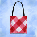 Red & White Checked Tote Bag - Pink Sweetheart