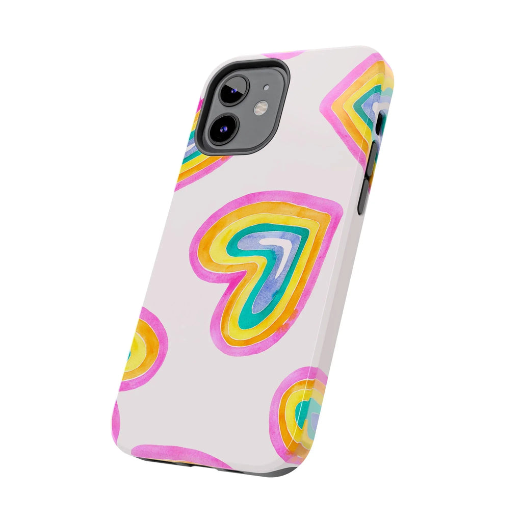 Rainbow Hearts Phone Case (Apple & Android) - Pink Sweetheart