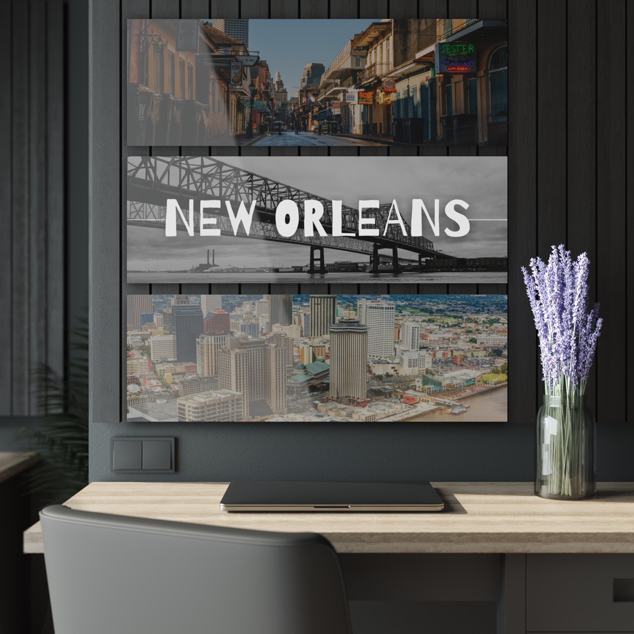 New Orleans Skyline Acrylic Prints (Triptych)