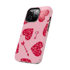 Sparkling Red Hearts Phone Case (Apple & Android) - Pink Sweetheart