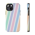 Pretty Pastel Lines Phone Case (Apple & Android) - Pink Sweetheart