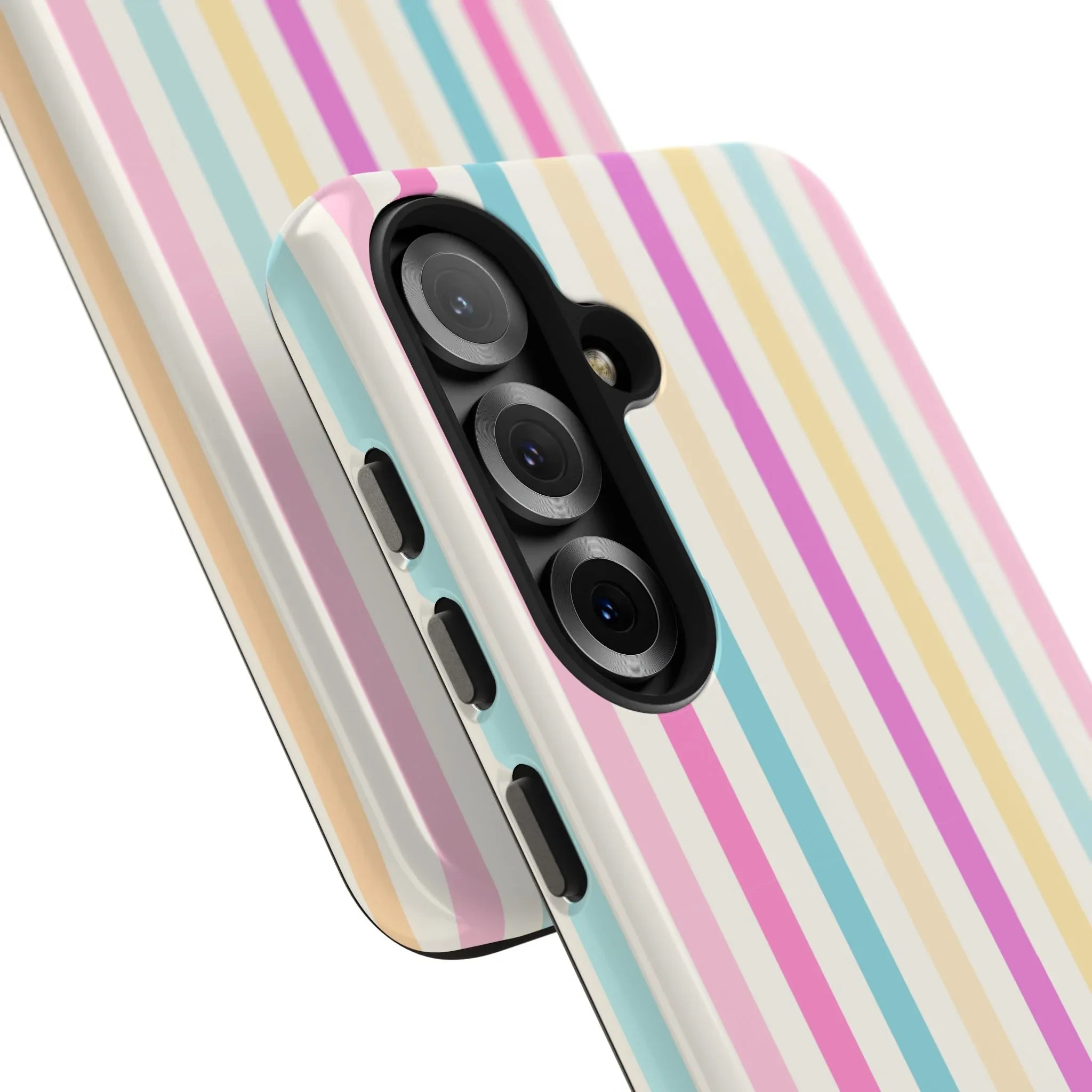 Pastel Candy Stripes Phone Cases (Apple & Android) - Pink Sweetheart