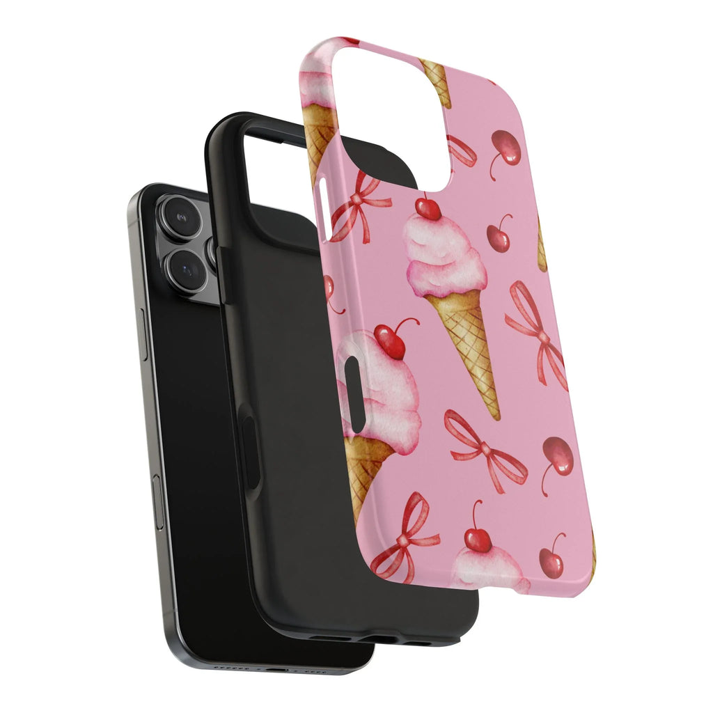 Cherry on Top Ice Cream Phone Case (Apple & Android) - Pink Sweetheart