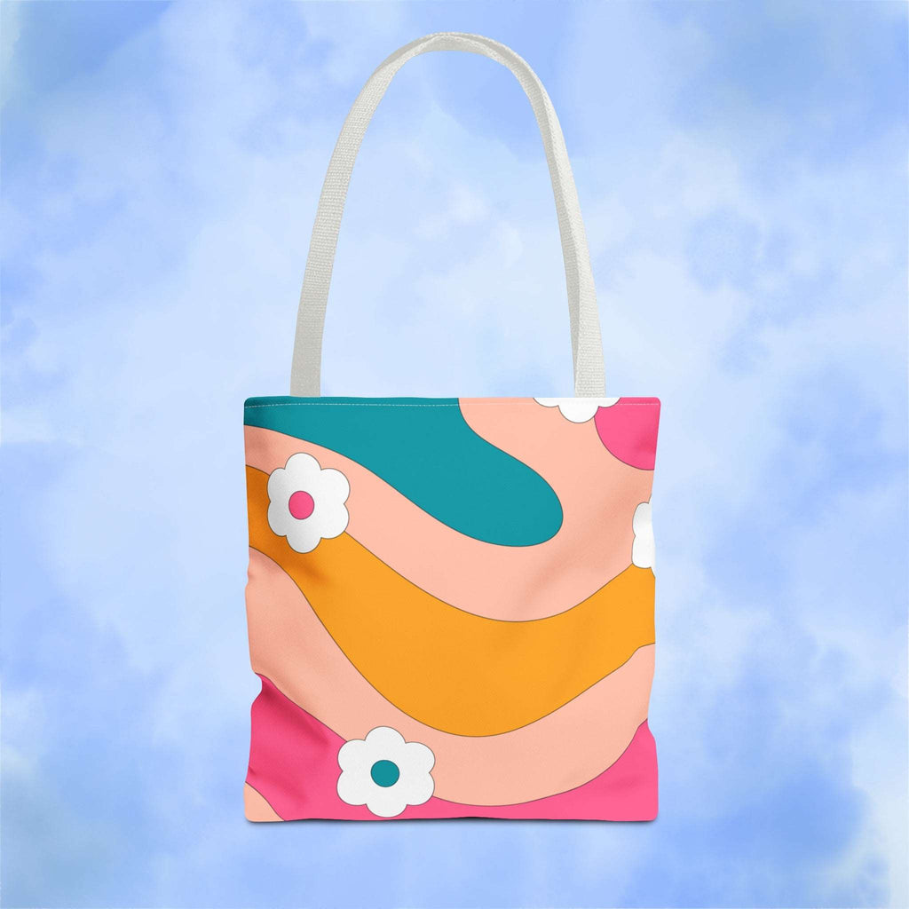 70s Floral Retro Aesthetic Tote Bag