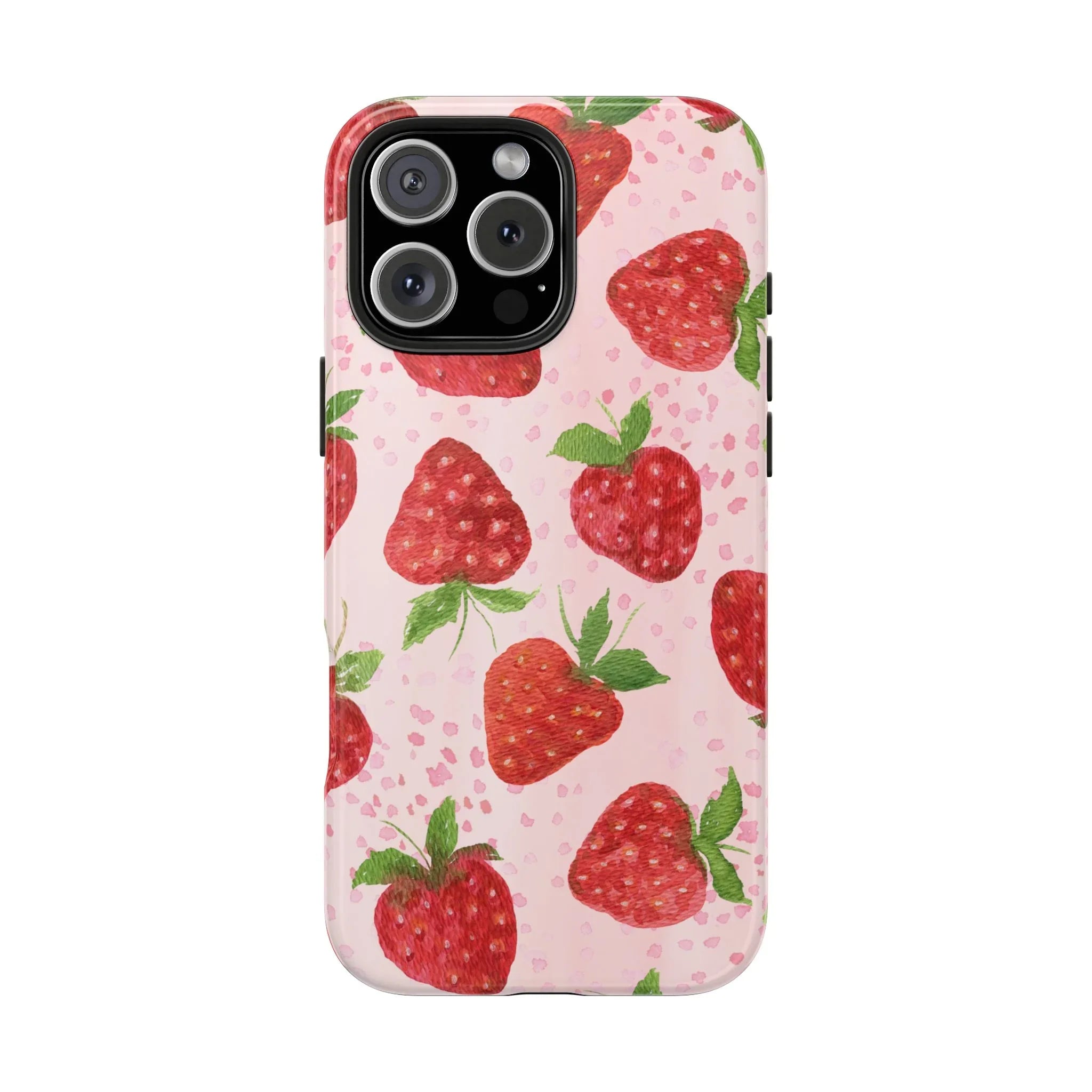 Cute Strawberries Phone Case (Apple & Android) - Pink Sweetheart