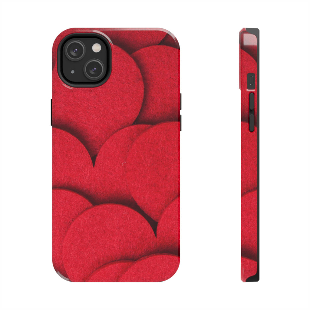 Big Red Felt Hearts Phone Case (Apple & Android)