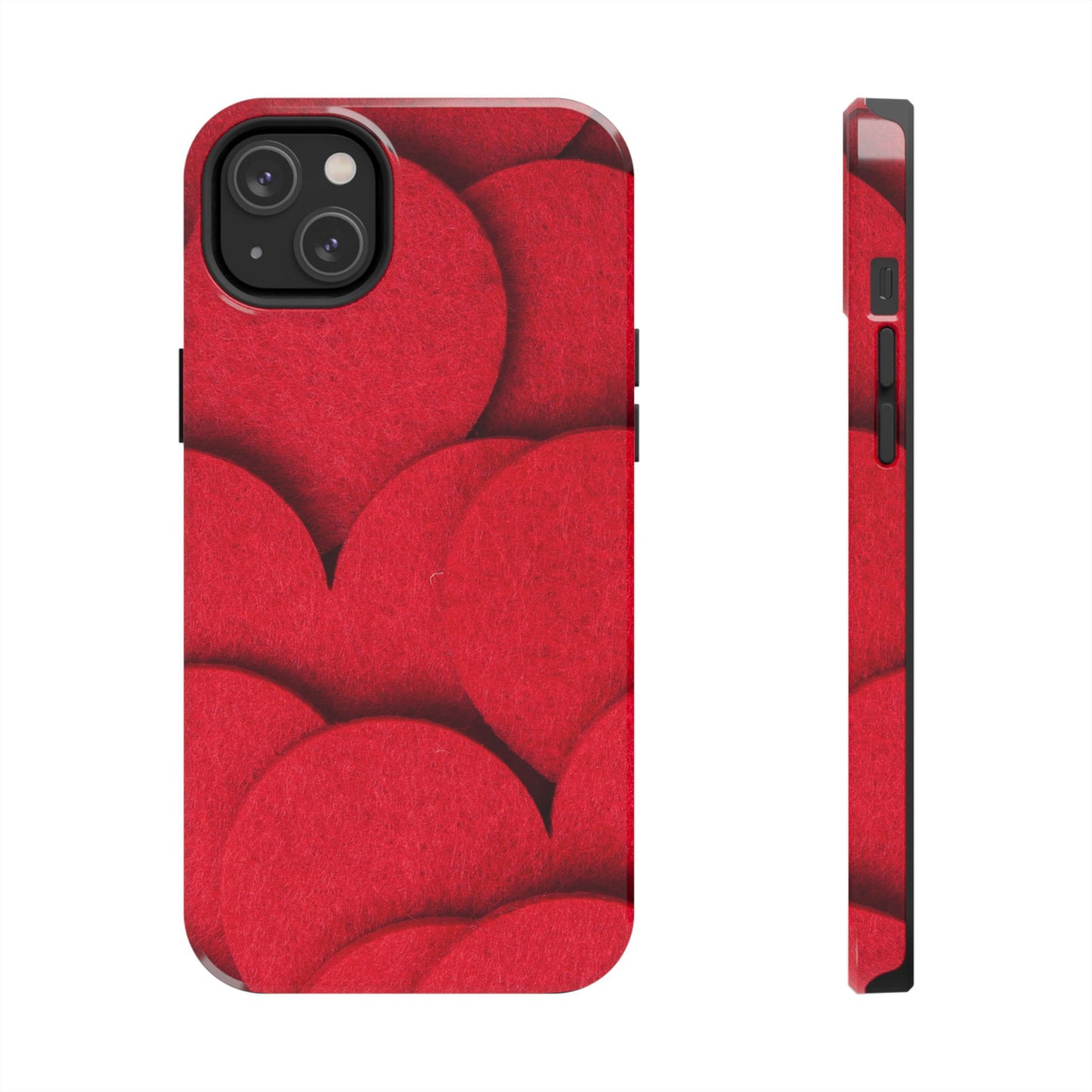 Big Red Felt Hearts Phone Case