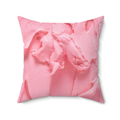 Almohada cuadrada con glaseado rosa bonito
