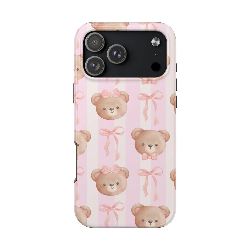 Cuddly Teddy Bear Phone Case (Apple & Android) - Pink Sweetheart