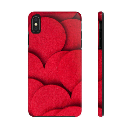 Big Red Felt Hearts Phone Case