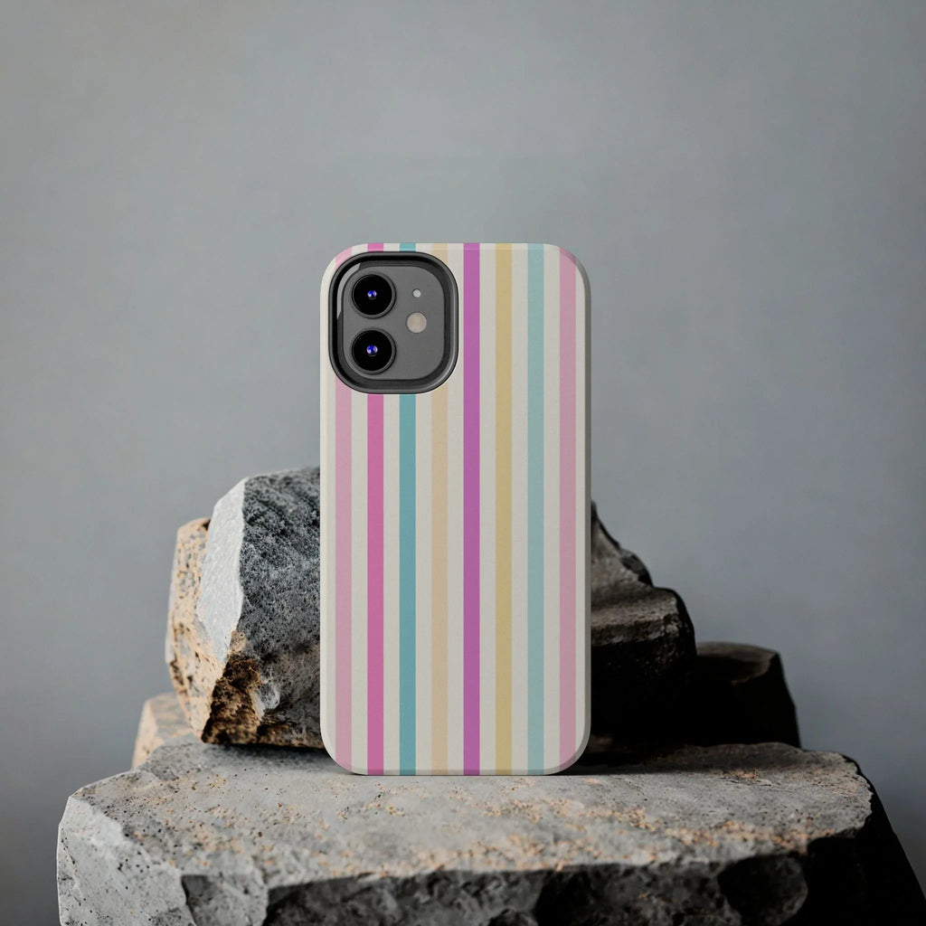 Pastel Candy Stripes Phone Cases (Apple & Android) - Pink Sweetheart