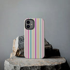 Pastel Candy Stripes Phone Cases (Apple & Android) - Pink Sweetheart