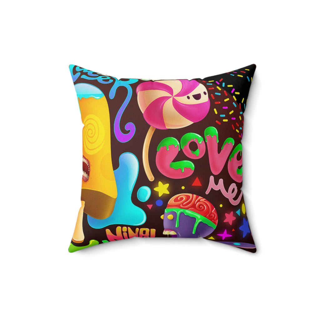 Almohada cuadrada con graffiti