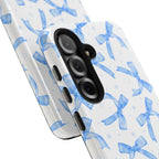 Lacey Baby Blue Ribbons Phone Case (Apple & Android) - Pink Sweetheart