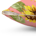 Pink & Sunflowers Square Pillow