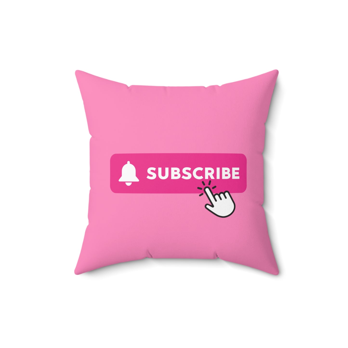 Pink Subscribe Square Pillow