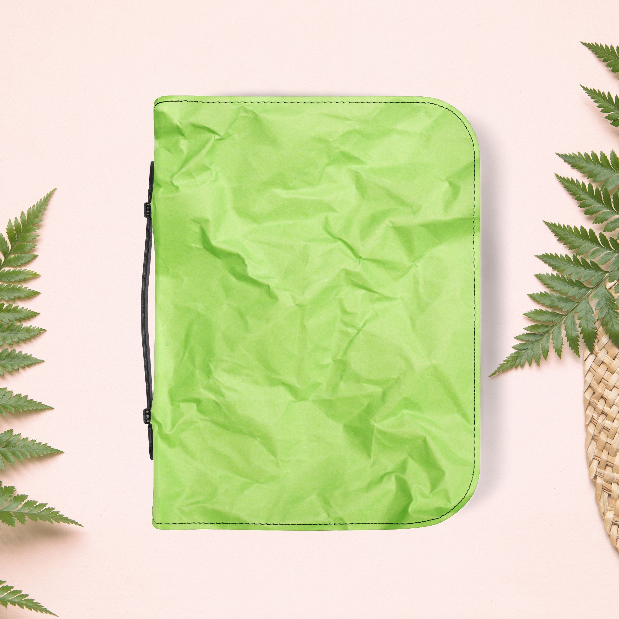Wrinkled Apple Green Paper Book Cover