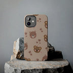 Boho Brown Bear Phone Case (Apple & Android) - Pink Sweetheart