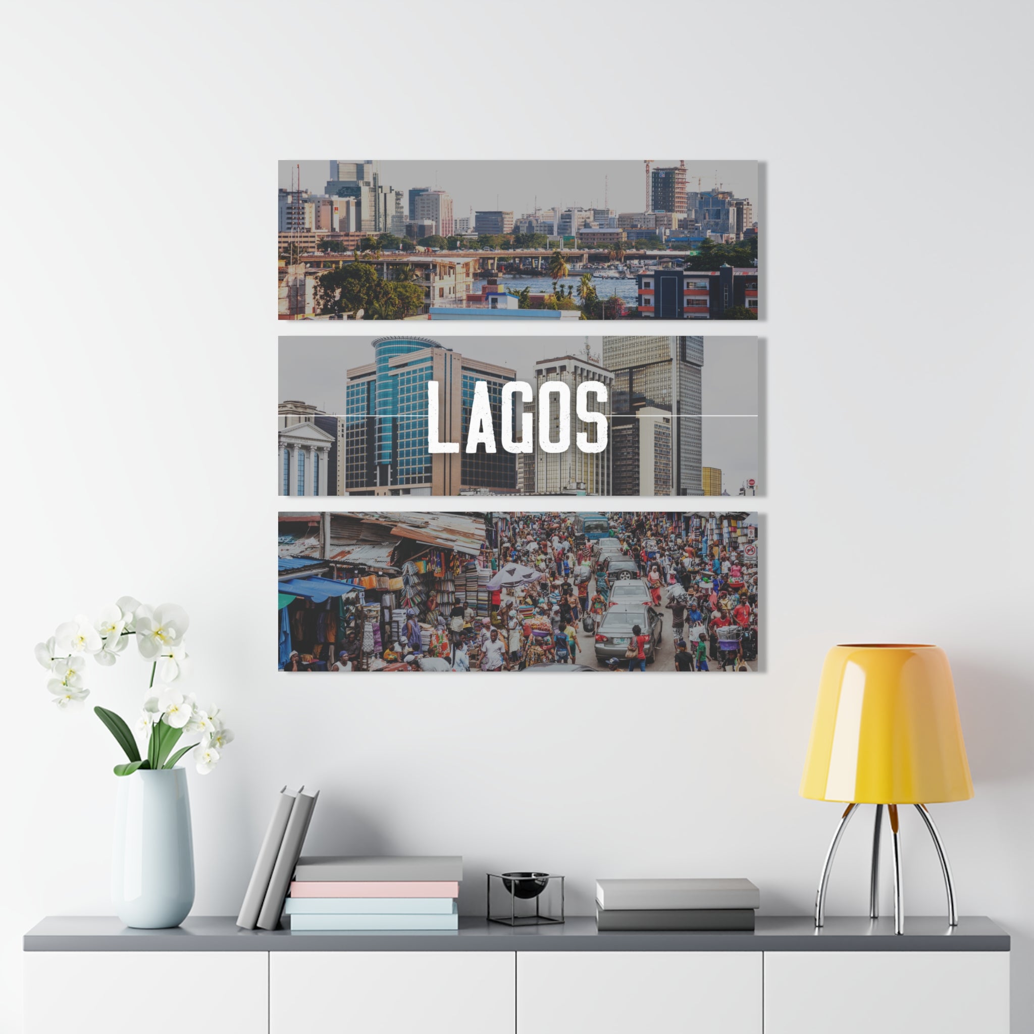 Lagos Skyline Acrylic Prints (Triptych)