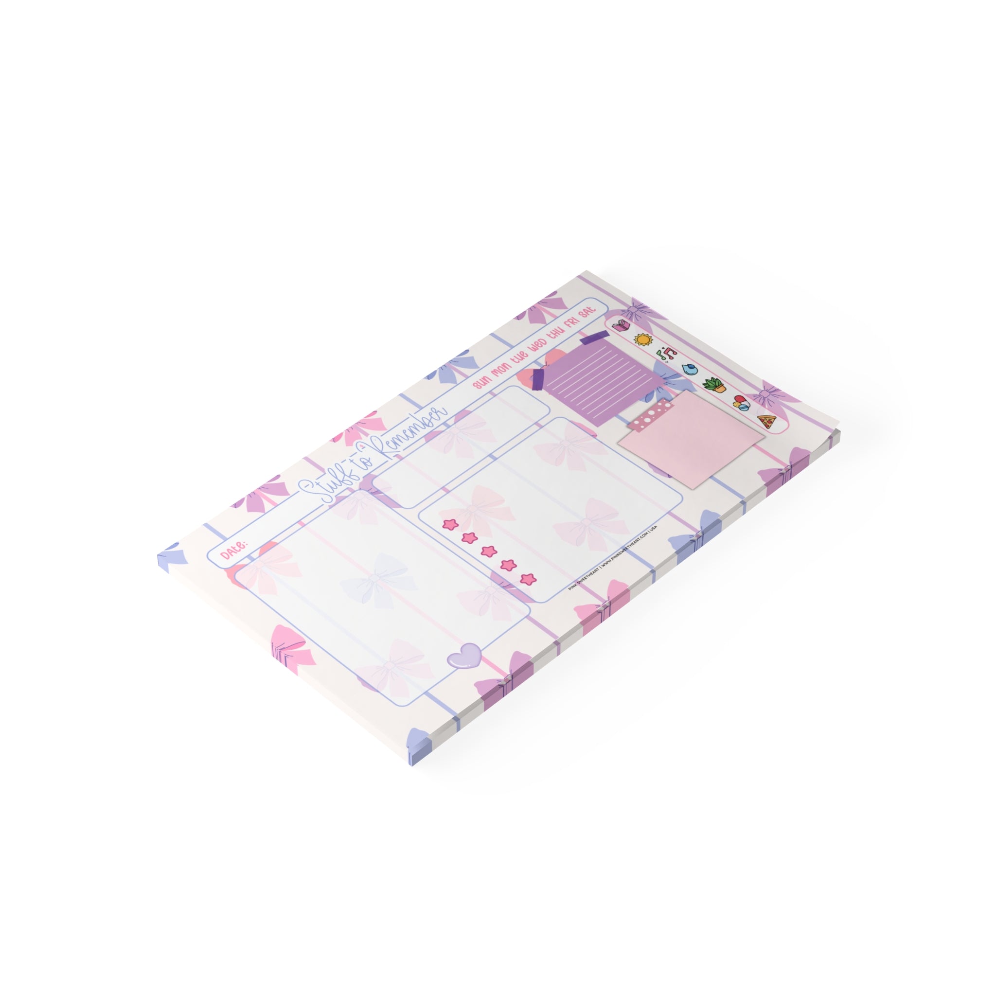 Striped Bow Trails Sticky Note Pad