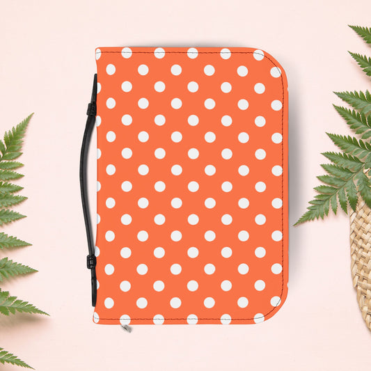 Orange Coral Polka Dot Book Cover