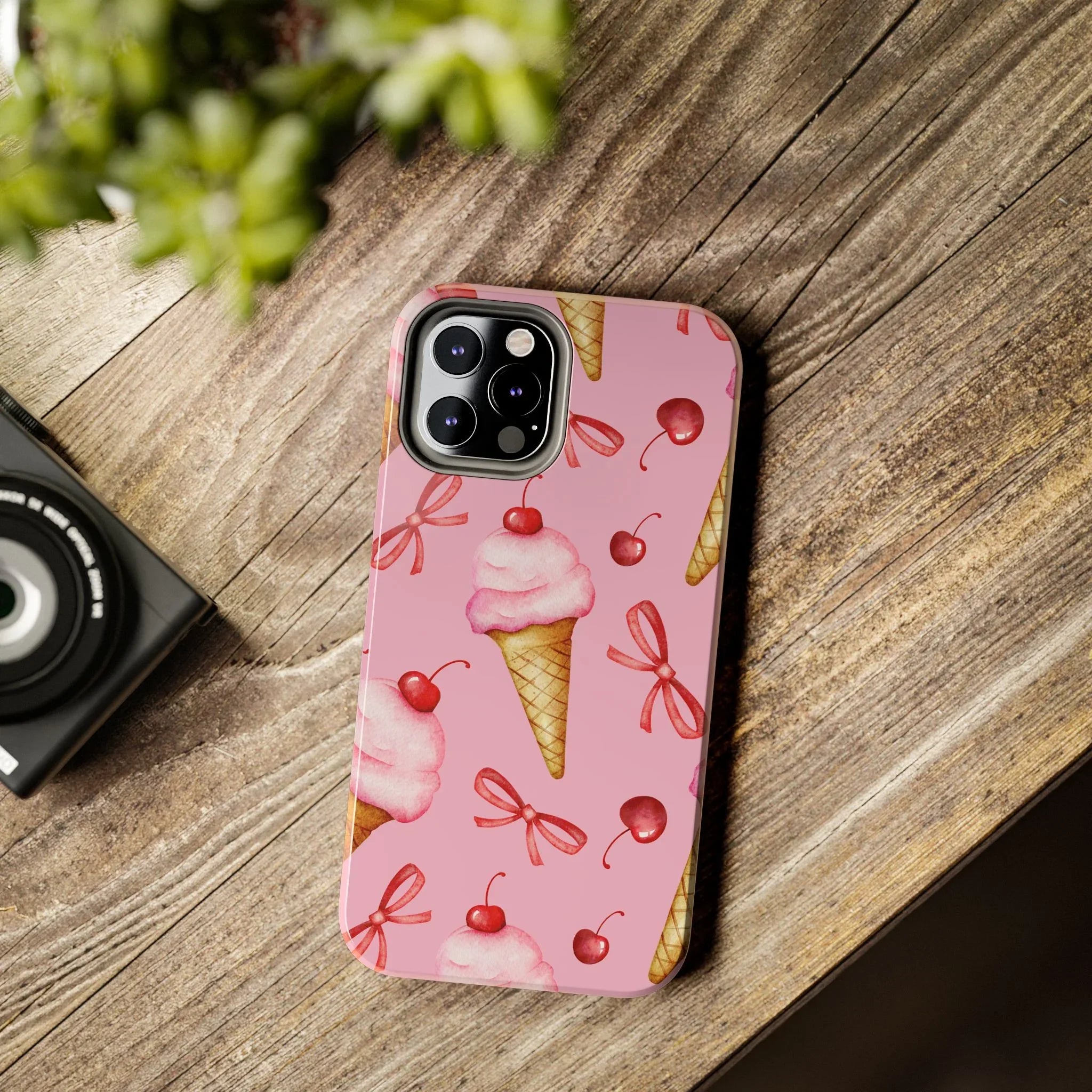 Cherry on Top Ice Cream Phone Case (Apple & Android) - Pink Sweetheart