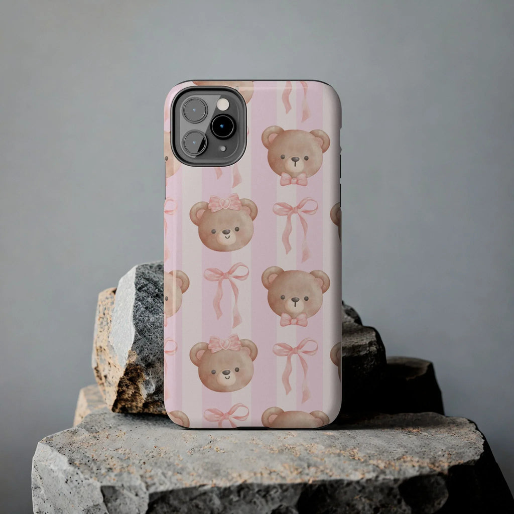 Cuddly Teddy Bear Phone Case (Apple & Android) - Pink Sweetheart