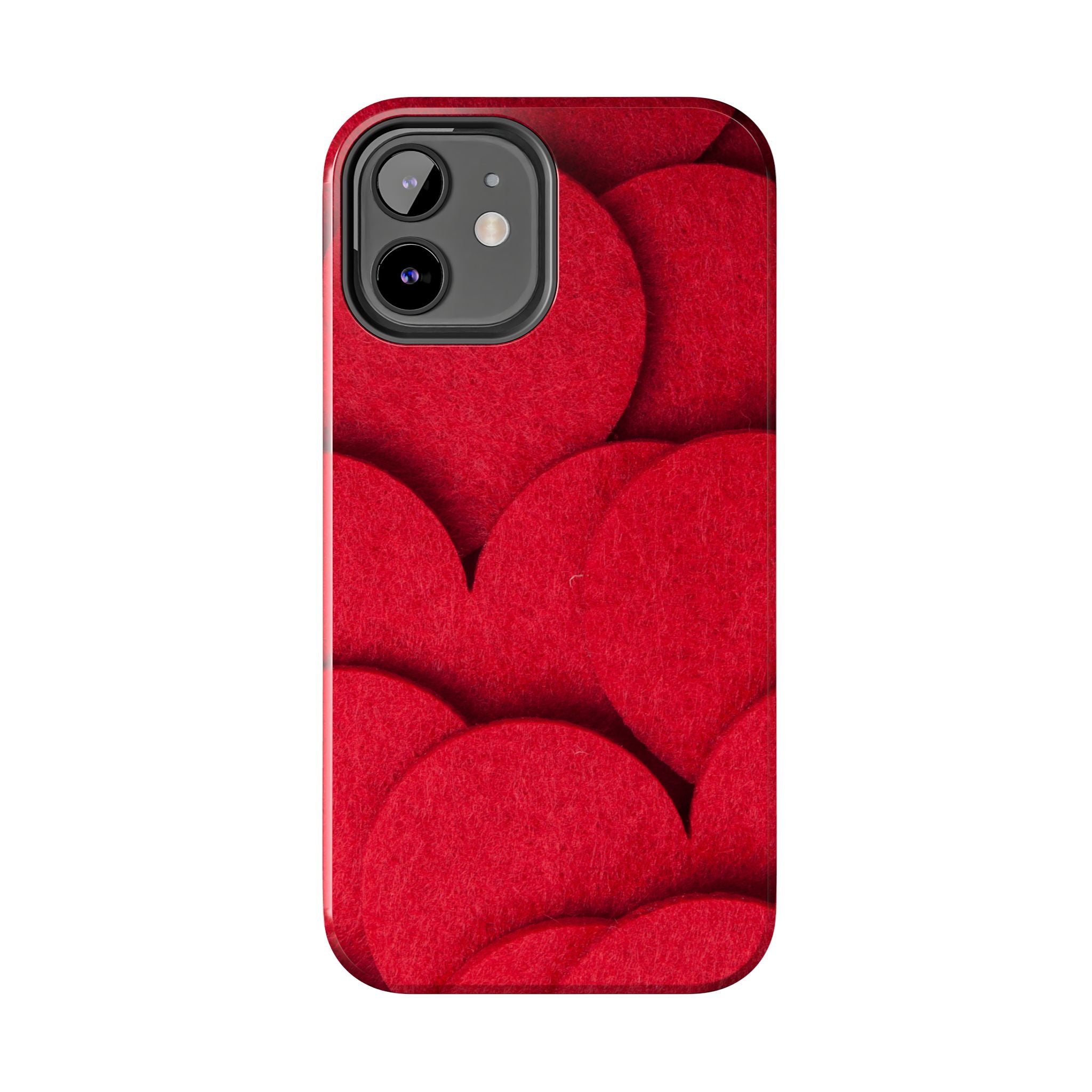 Big Red Felt Hearts Phone Case (Apple & Android)