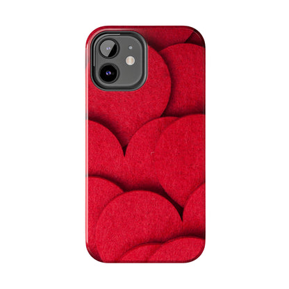 Big Red Felt Hearts Phone Case