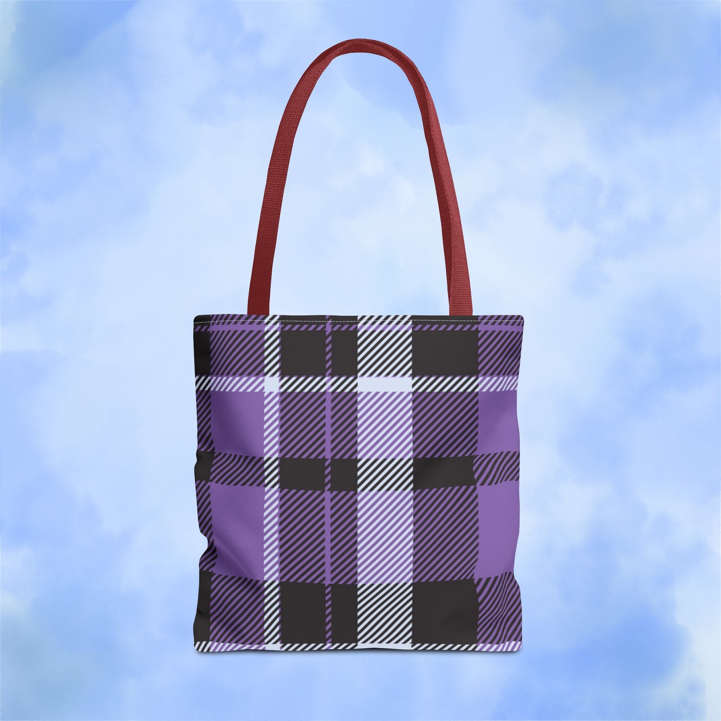 Purple Tartan Plaid Tote Bag