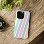 Pretty Pastel Lines Phone Case (Apple & Android) - Pink Sweetheart