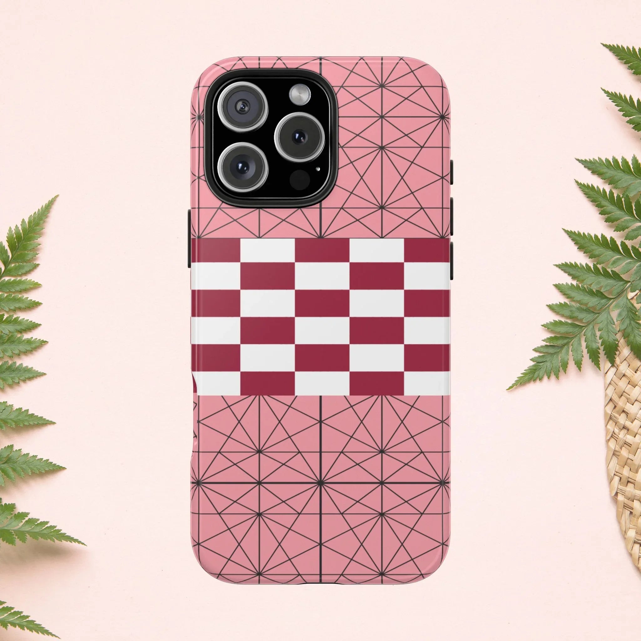 Geometric Kimono Tough Phone Case (Apple & Android) - Pink Sweetheart