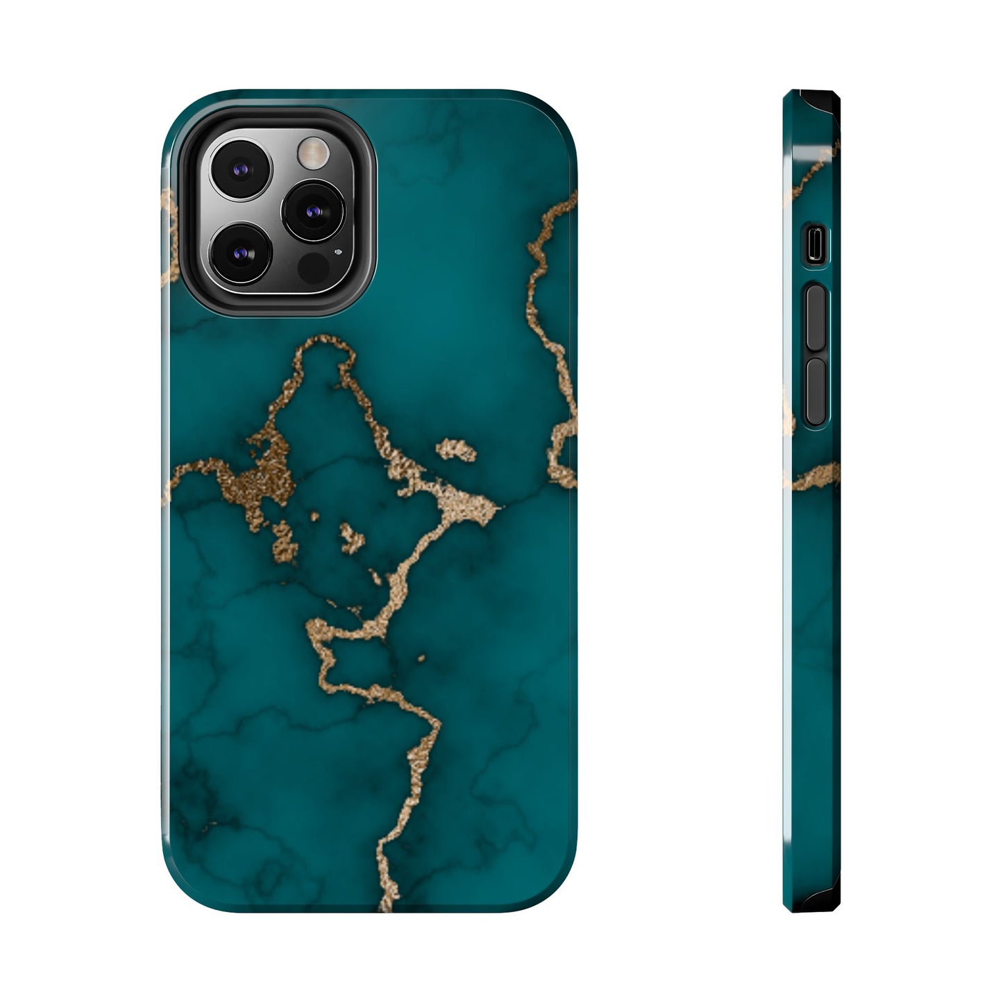 Green & Gold Marble Phone Case